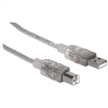 CABLE USB V2.0 MANHATTAN A-B 3M PLATA 340458