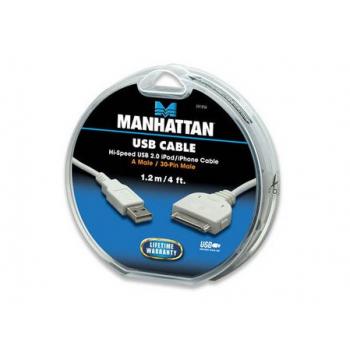 CABLE MANHATTAN iLyNK USB PARA iPod/iPhone 1m COLOR BLANCO