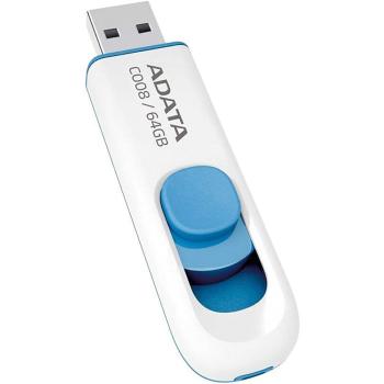 MEMORIA FLASH ADATA C008 64GB USB 2,0 BLANCO-AZUL AC008-64G-RWE DOA3