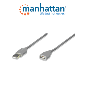 CABLE MANHATTAN USB A V1.1 EXTENSION 1.8M MACHO-HEMBRA GRIS 165211