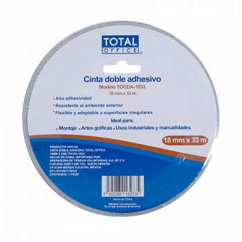CINTA DOBLE ADHESIVO TOTAL OFFICE 18MM X 33M