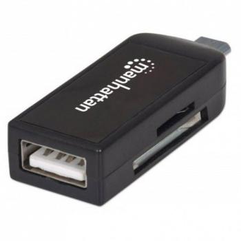 LECTOR DE TARJETAS OTG MANHATTAN 24 EN1+USB SMARTPHONE TABLET 406222
