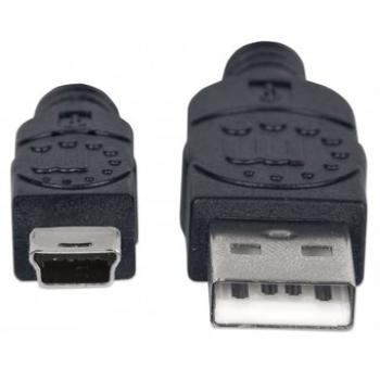 CABLE MANHATTAN USB A MACHO - MINI B MACHO 1,8M NEGRO 333375 CS36M