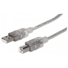 CABLE USB V2,0 MANHATTAN A-B 1,8M PLATA 333405 