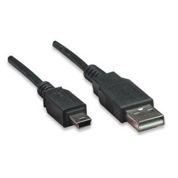 CABLE MANHATTAN USB A MACHO - MINI B MACHO 1,8M NEGRO 333375 CS36M
