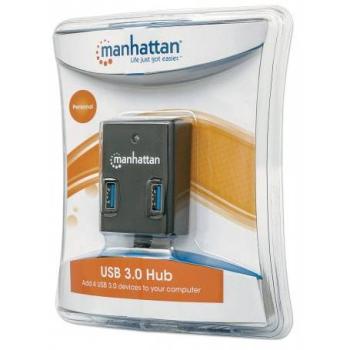 HUB USB V3.0 MANHATTAN 4 PUERTOS SIN FUENTE